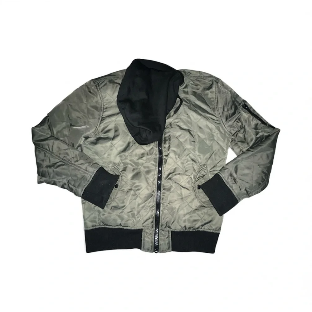 American Rag Men’s Hooded Bomber Jacket L – Olive Green Streetwear - Picture 1 of 8